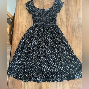 Urban Outfitters Black and yellow Floral Midi Dress